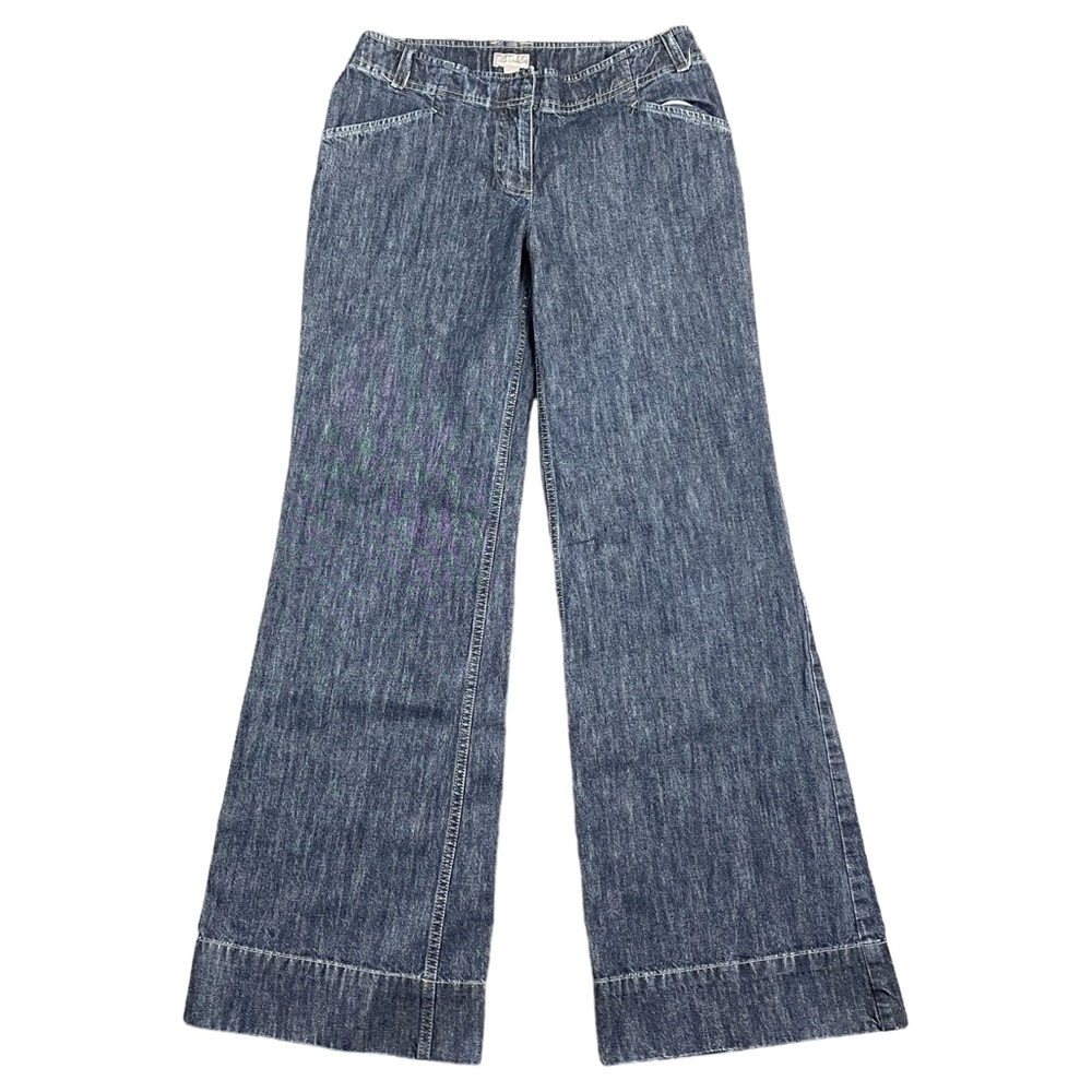 J. JILL Flare Jeans Womens Sz 4 - 28x32 Genuine Fit Below Waist Comfort Dark